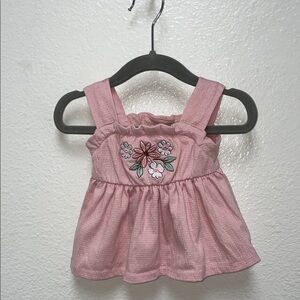 Little Lass Pink Baby Dress with Floral Embroidery 0-3 Months